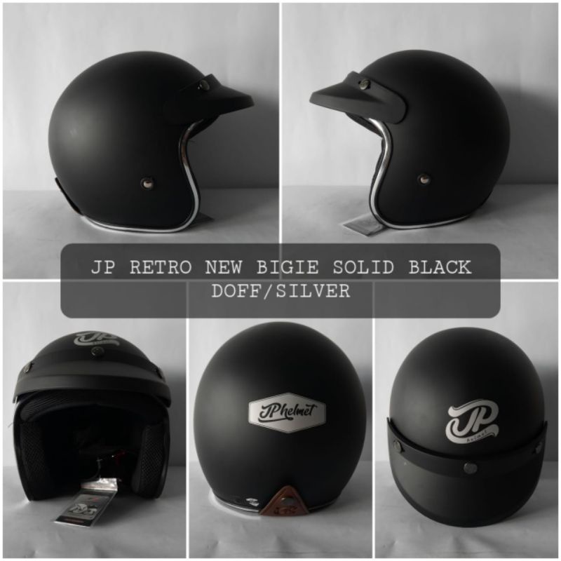 HELM BOGO JPX_JP NEW BIGIE_SOLID - BLACK DOFF + KACA