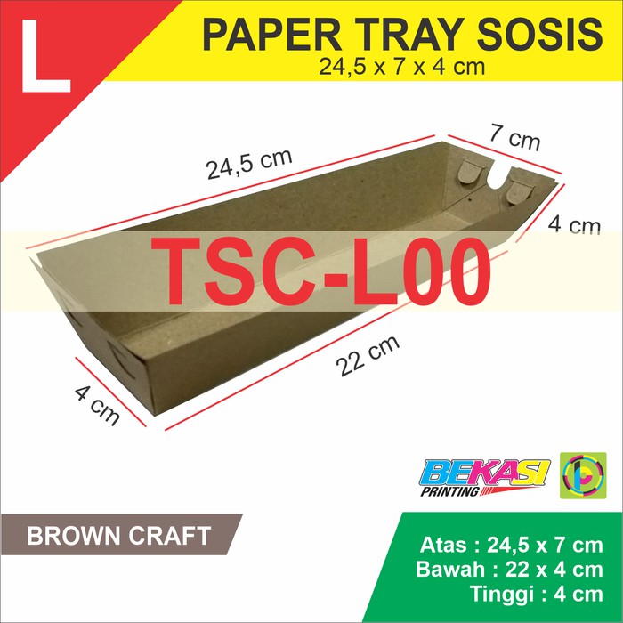 

Jual BROWN KRAFT Sausage Paper Tray - Jumbo Size 24.5 x 7 x 4 cm Berkualitas