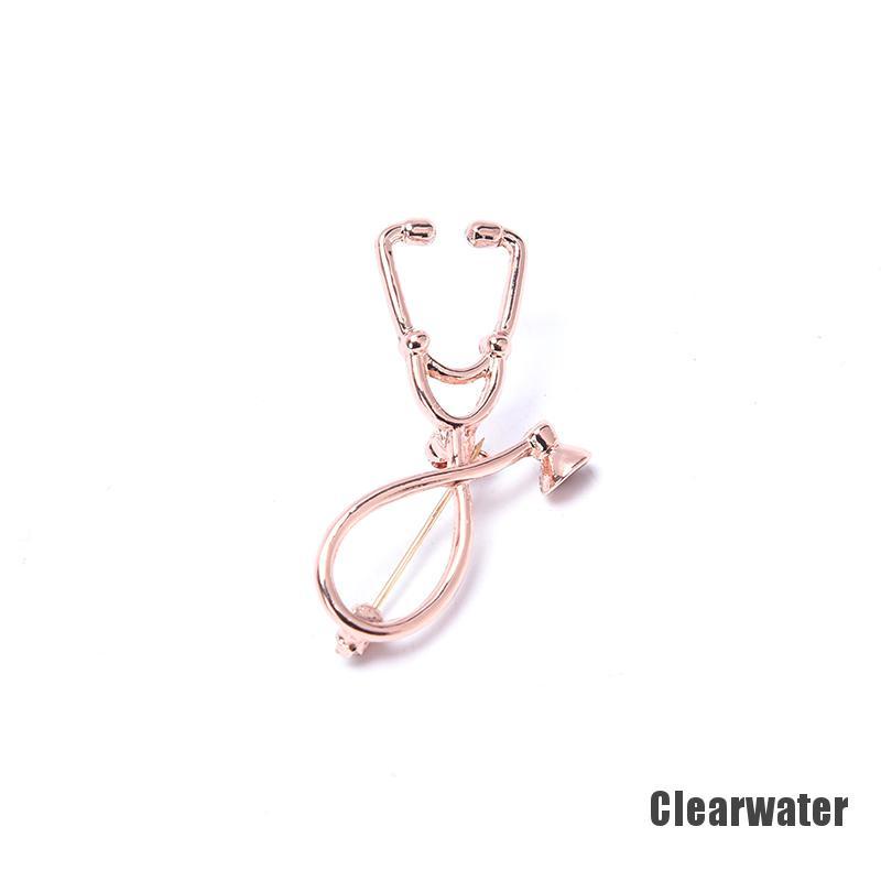 Bros Pin Desain Stetoskop Medis Untuk Dokter Perawat-Rose Gold