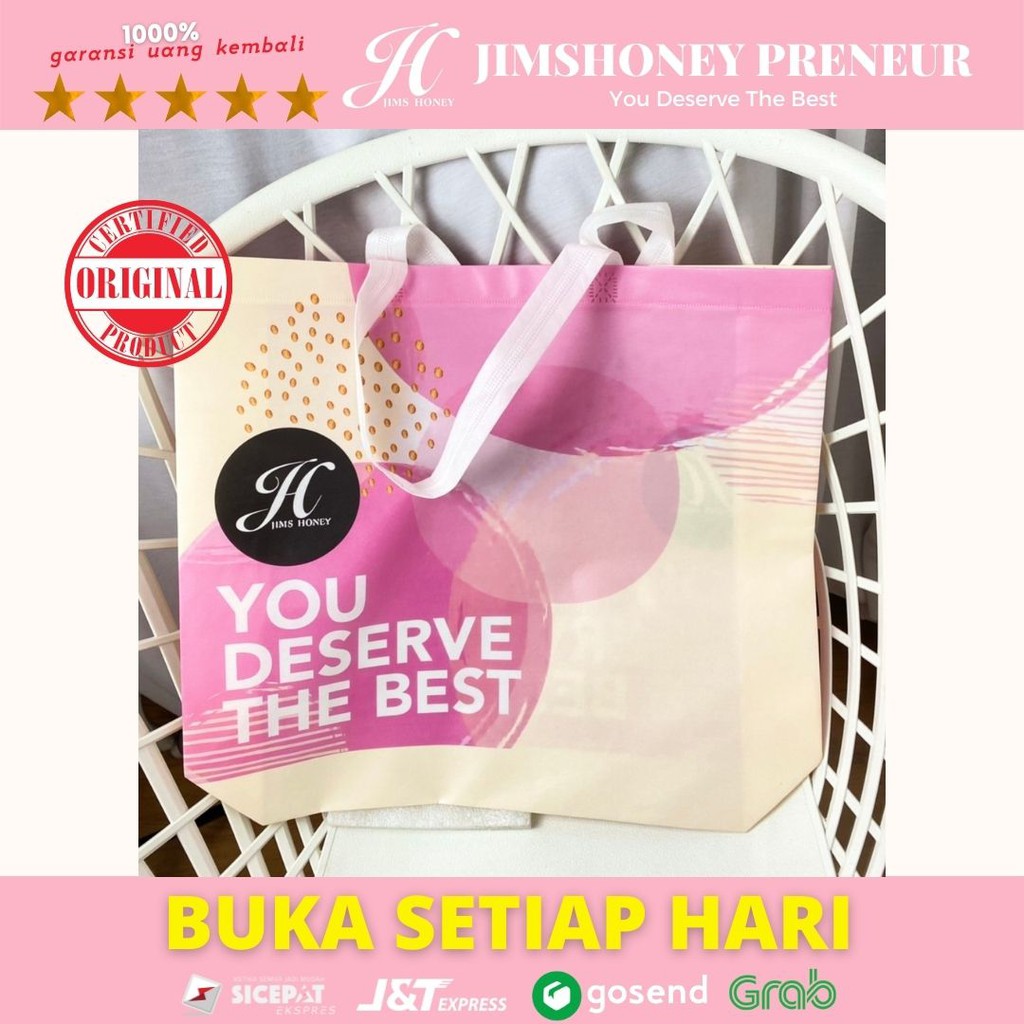 Goodie Bag Jimshoney Tas Wanita Besar Handle Tas Belanja Serbaguna Anti Air Jinjing Tote Bag  Papper Bag Kantong Shopping Bag Reusable Jims Honey