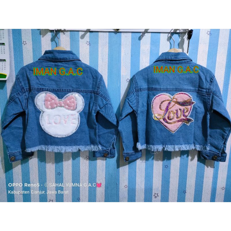 Jaket jeans anak perempuan 1-12thn/jaket jeans lucu