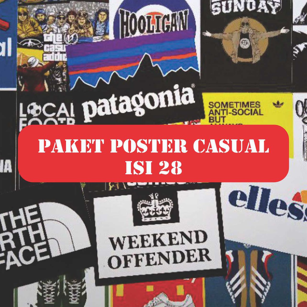 [28 PCS] Paket Poster Casual Dekorasi Hiasan Dinding Kamar Casual Football Holigans Brand A4 A5