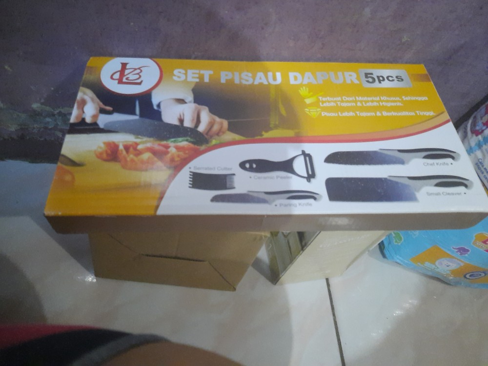 [sm88] Pisau Set 5 In 1 Keramik J13 / Pisau Set Keramik Dengan Kardus