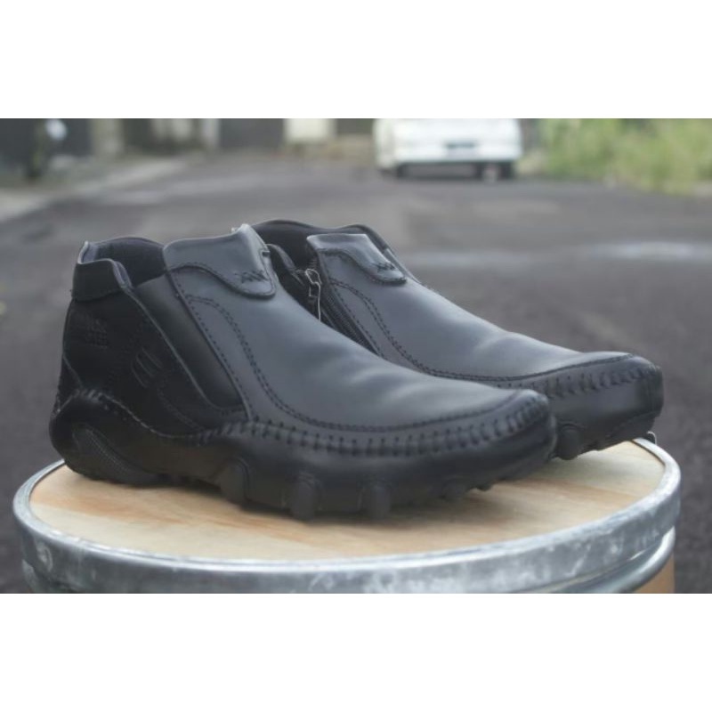 BLACK MASTER GATTUSO Original Kulit Asli Kasual Formal Resleting