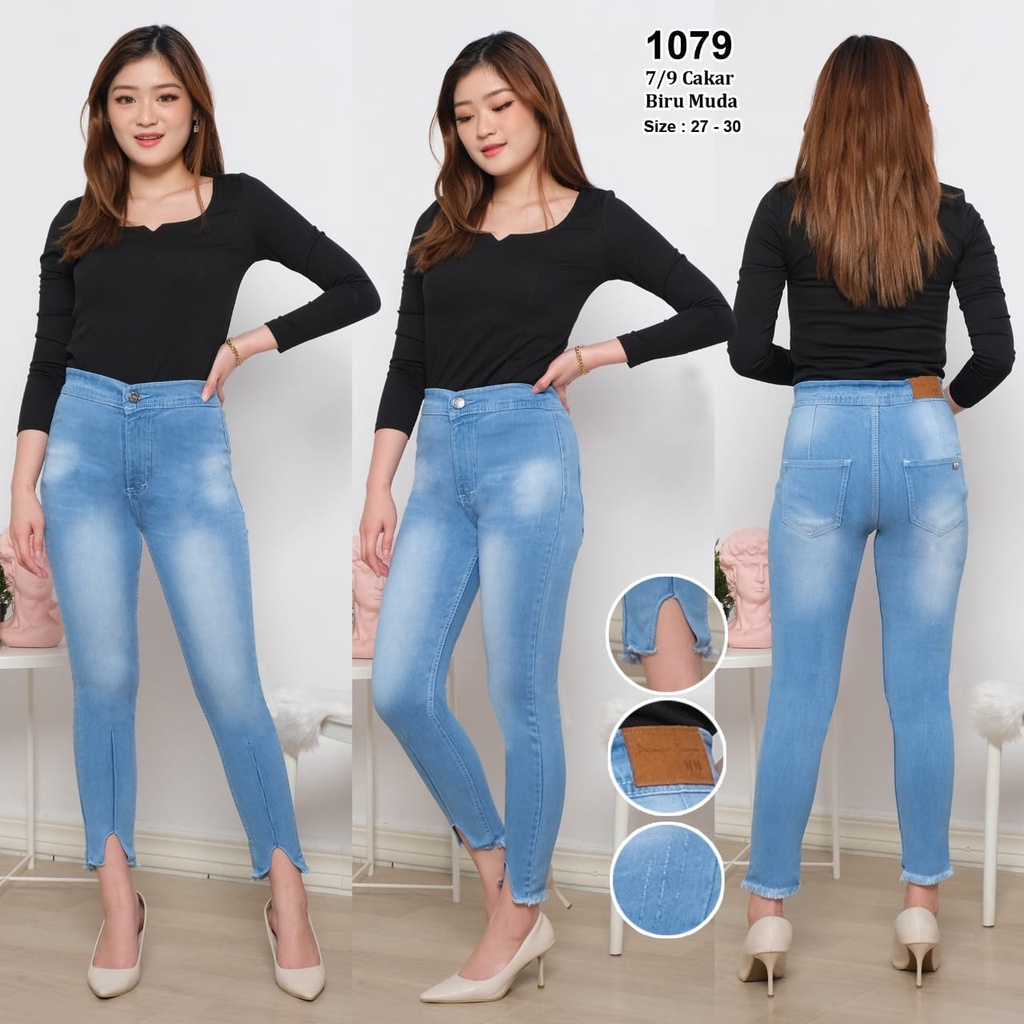 Celana Jeans Wanita Highwaist 7/9 Rawis 27-30 Bisa Bayar Ditempat(COD)