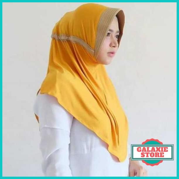 Terbaru Jilbab Serut Kombinasi Hijab Instan 2 Warna Jersey Jokowi Adiba