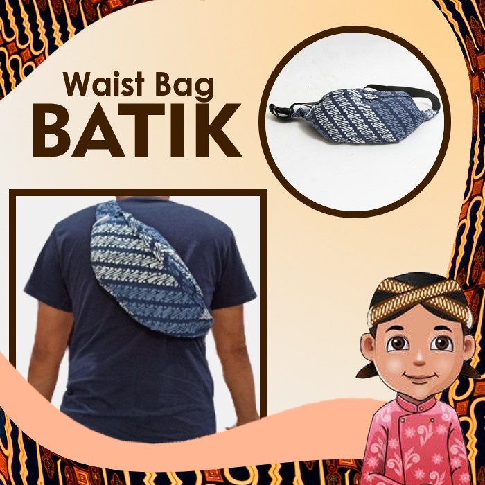 Tas Pria Model Terbaru Tas Sandang Pria Waist Bag Batik Cowok Murah
