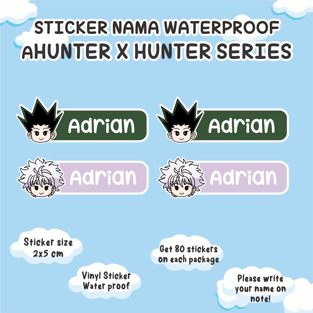 

HUNTER X HUNTER STICKER NAMA WATERPROOF