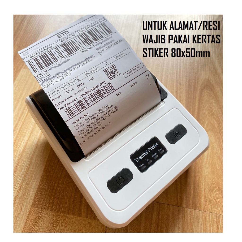 Printer Thermal 80mm Bluetooth USB Printer Resi Alamat Struk