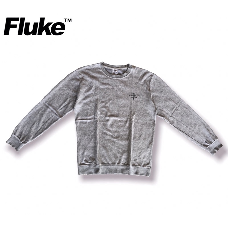 CREWNECK SECOND BRANDED ORIGINAL FLUKE KONDISI LIKE NEW