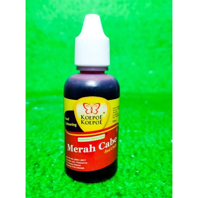 

Pewarna Makanan Merah Cabe Koepoe-Koepoe 30 ml / Pewarna Merah Cabe BERKUALITAS Kode 682