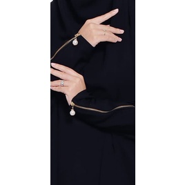 French khimar JET BLACK MTA Tangan Zipper