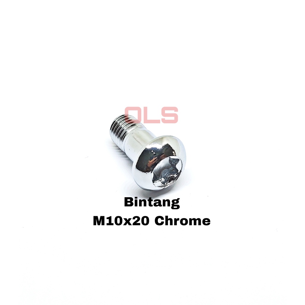 Baut Bintang Cakram 10 x 20 Chrome Baut 14