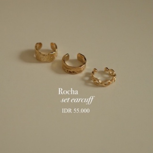 Ark.co - Rocha set earcuff (thick &amp; thin) anting cepit klip tanpa tindik minimalis