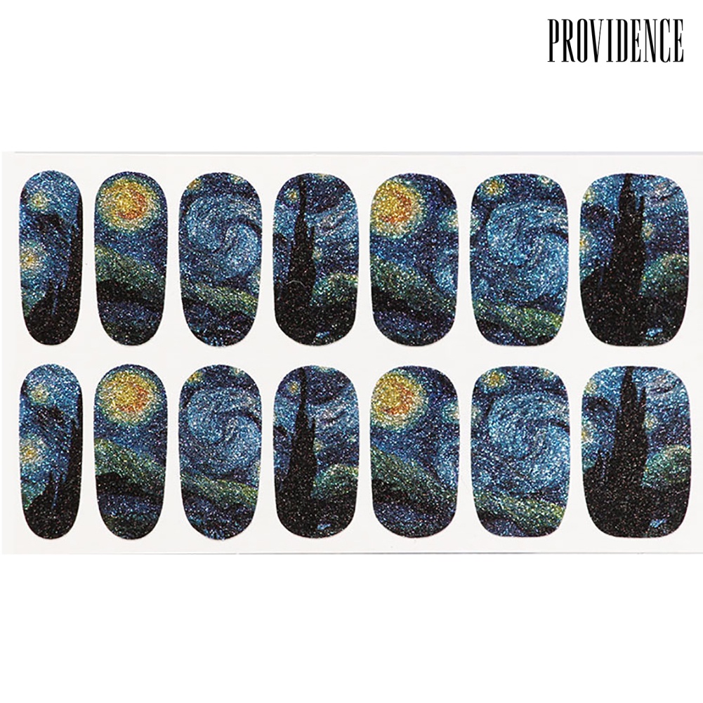 Providence 14pcs Stiker Kuku Motif Langit Berbintang Untuk Manicure / Nail Art