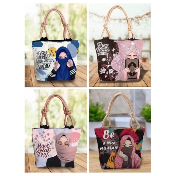 tas Tote bag sumbu totebag hijab canvas sublim