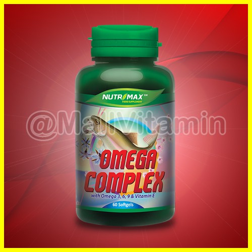 Nutrimax Omega Complex With Omega3,6,9 & Vitamin E Isi 60 Minyak Ikan Salmon Untuk Buat Jantung Otak