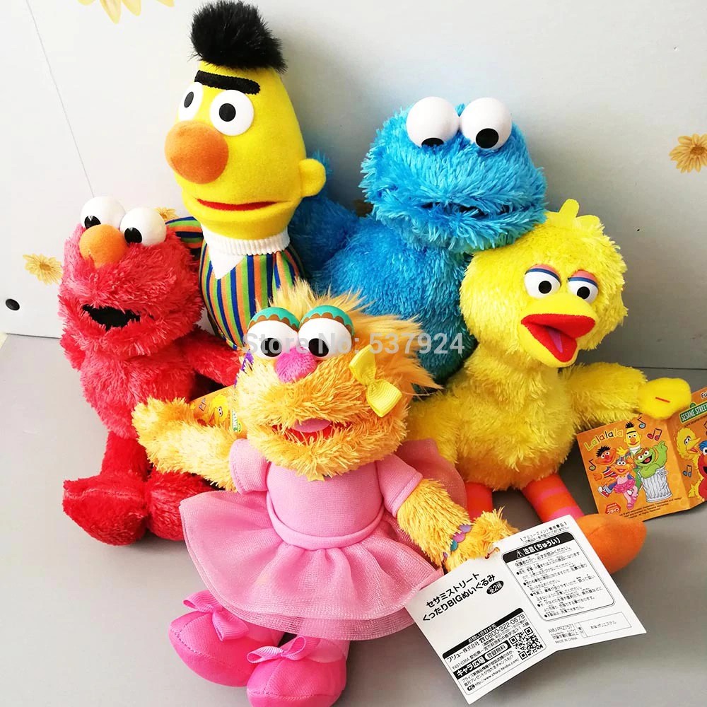 New 5 Styles Sesame Street Elmo Cookie Monster Big Bird Bert Ballerina Zoe 9" 24CM Plush Doll