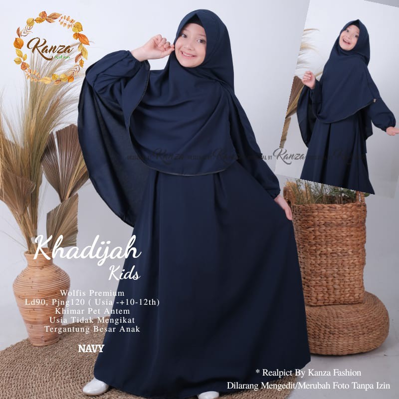 KHADIJAH TEEN GAMIS ANAK MUSLIMAH SYARI ORI BY KANZA FASHION BTC