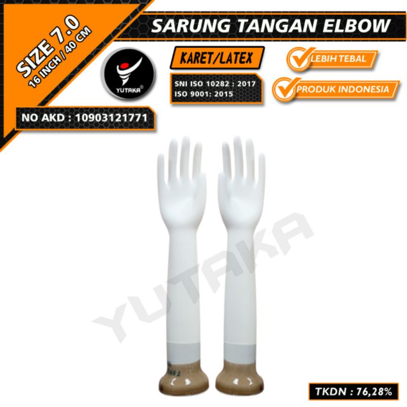 SARUNG TANGAN ELBOW STERIL/SARUNG TANGAN SURGICAL/SARUNG TANGAN LATEX PANJANG 40 CM SIZE 7.0