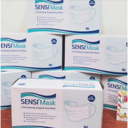 SENSI Mask Earloop 3 ply isi 50 pcs Cantol Kuping