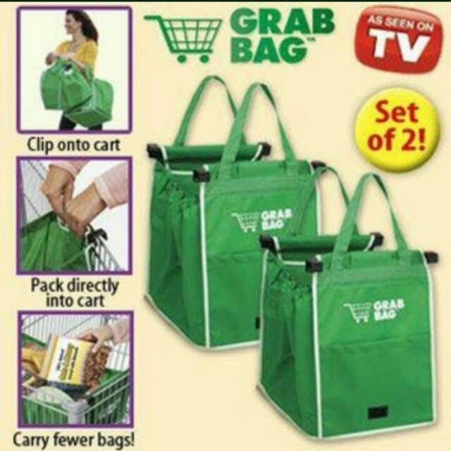 GRAB BAG SET HARGA 2 PCS, 1 SET ISI 2 TAS BELANJA SHOPPING BAG