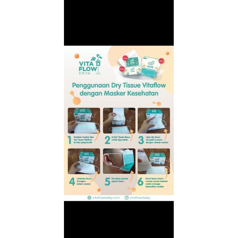 VITAFLOW DRY TISSUE HONEYCOMB BABY WIPES