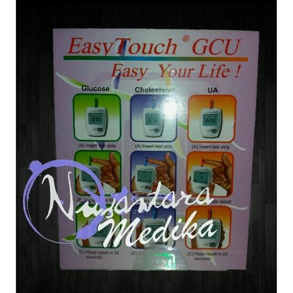 Cek Gula Darah Original GCU Easy Touch 3in1 Multhicek / Gula Darah , Asam Urat , Kolestrol