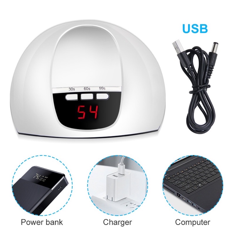 Uv Lamp 54W/120W/240W Dual Light Source Lampu Pengering Kutek Nail Gel