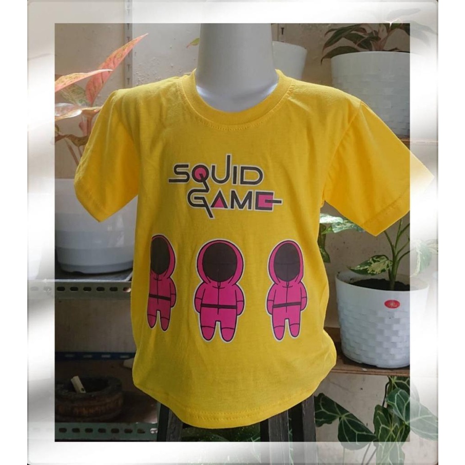 kaos anak anak motif squid game/kaos anak laki laki motif squid game 1th-10th