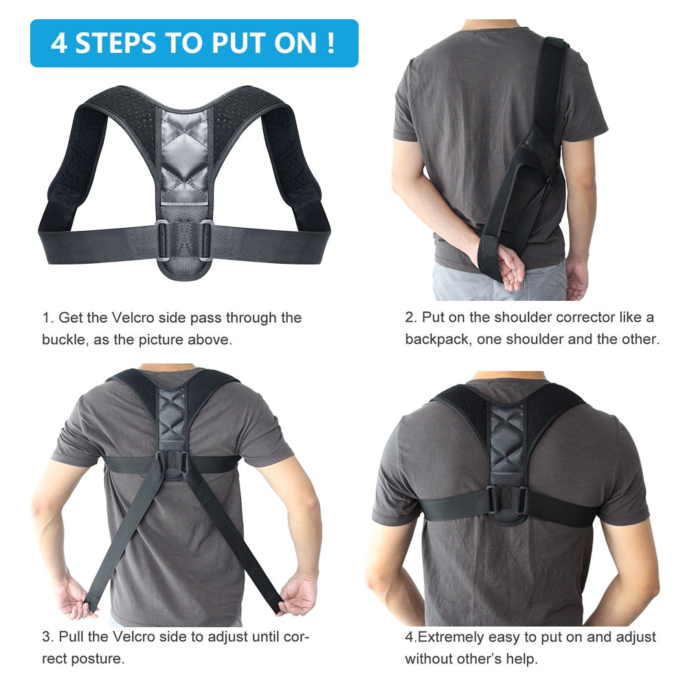 Tali Body Harness Korektor Postur Punggung  - BBJ-15 - Black