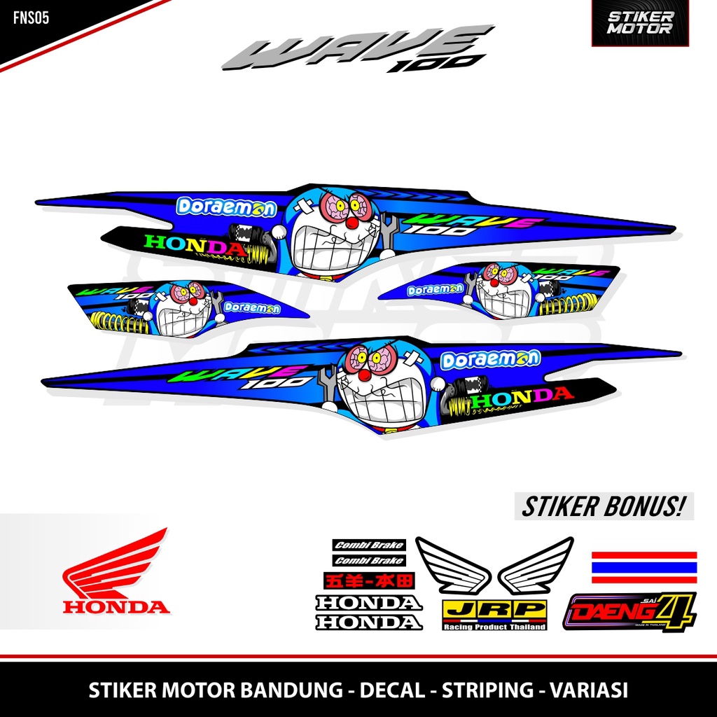 STRIPING SUPRA FIT NEW DORAEMON / WAVE 100 / WAVE 100 S / STICKER WAVE 100 / STIKER / HONDA
