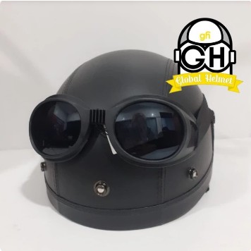 HELM RETRO BOGO CLASSIC MODEL CHIP KULIT + FREE KACAMATA