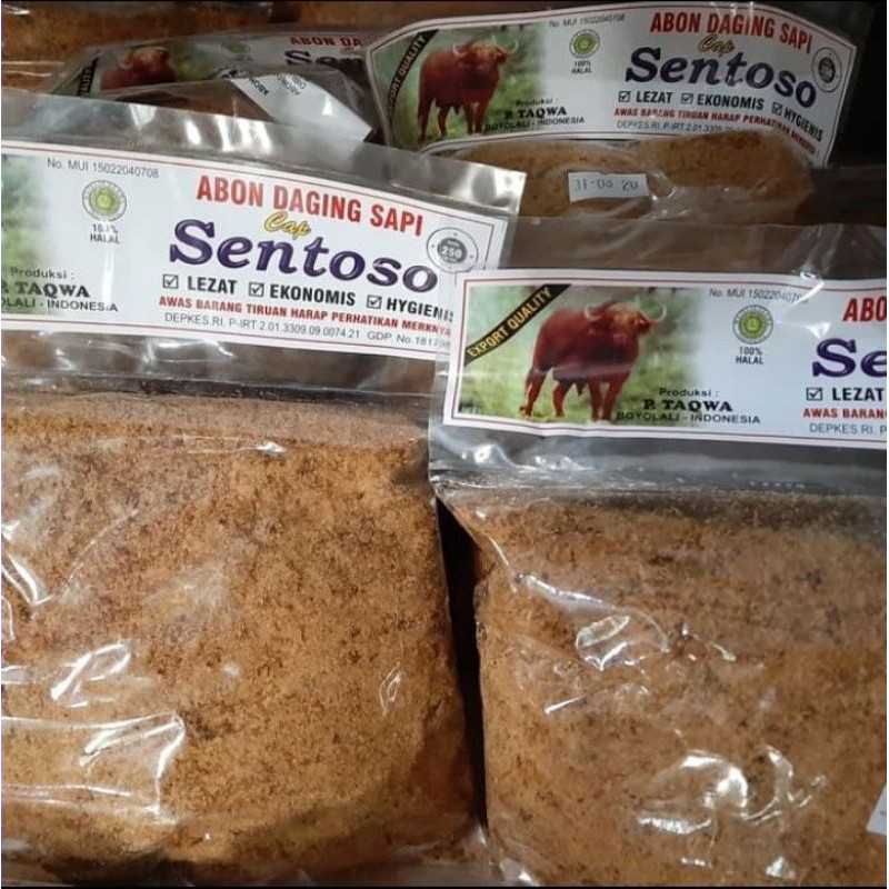 abon sapi cap sentosa 250 gram