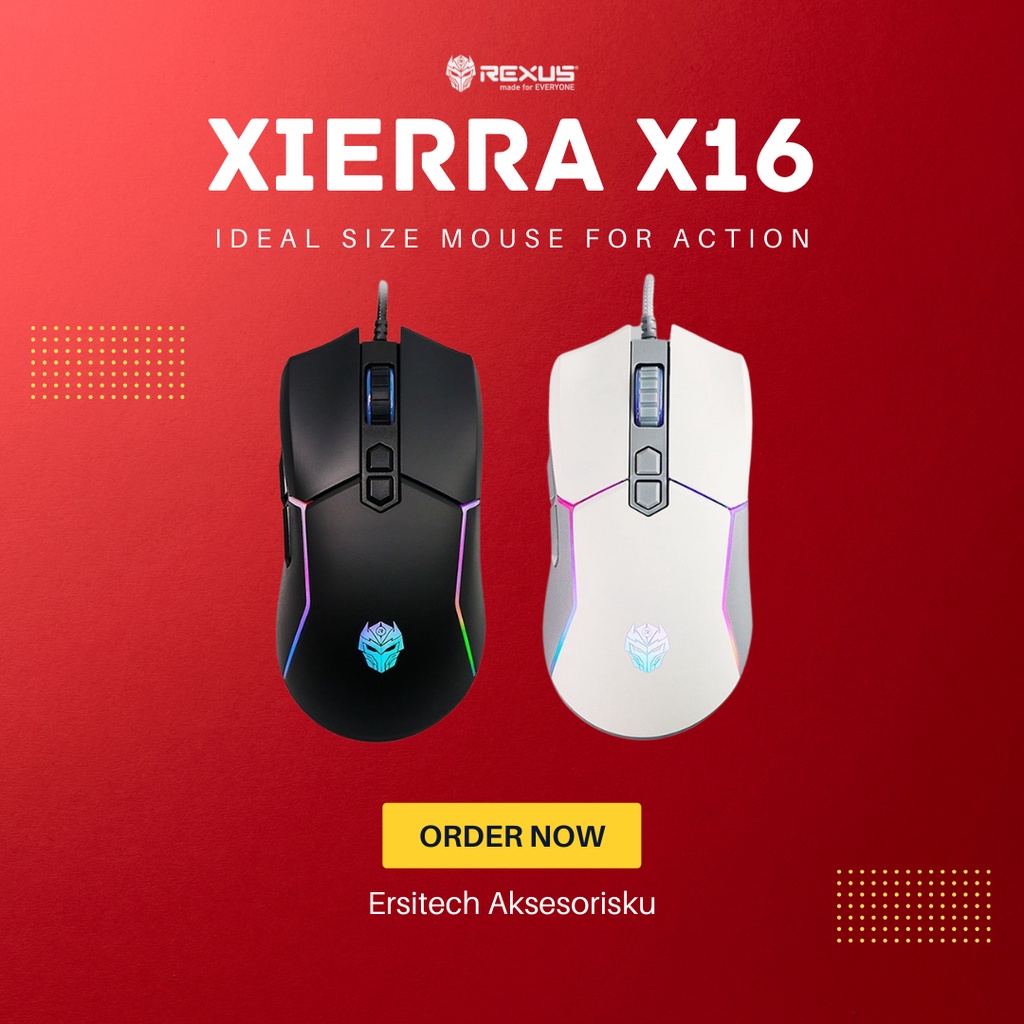 Rexus Xierra X16 - Mouse Gaming, Mouse RGB, Mouse Rexus, Mouse Gaming Rexus, X16, Mouse Gaming RGB, 