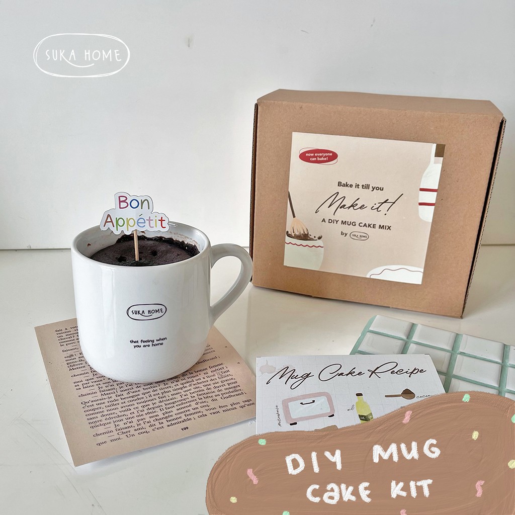 Suka Home Gift Set | Paket Gelas Mug dengan Cake Mix | Hampers Hadiah Kado Ulang Tahun Pacar Teman