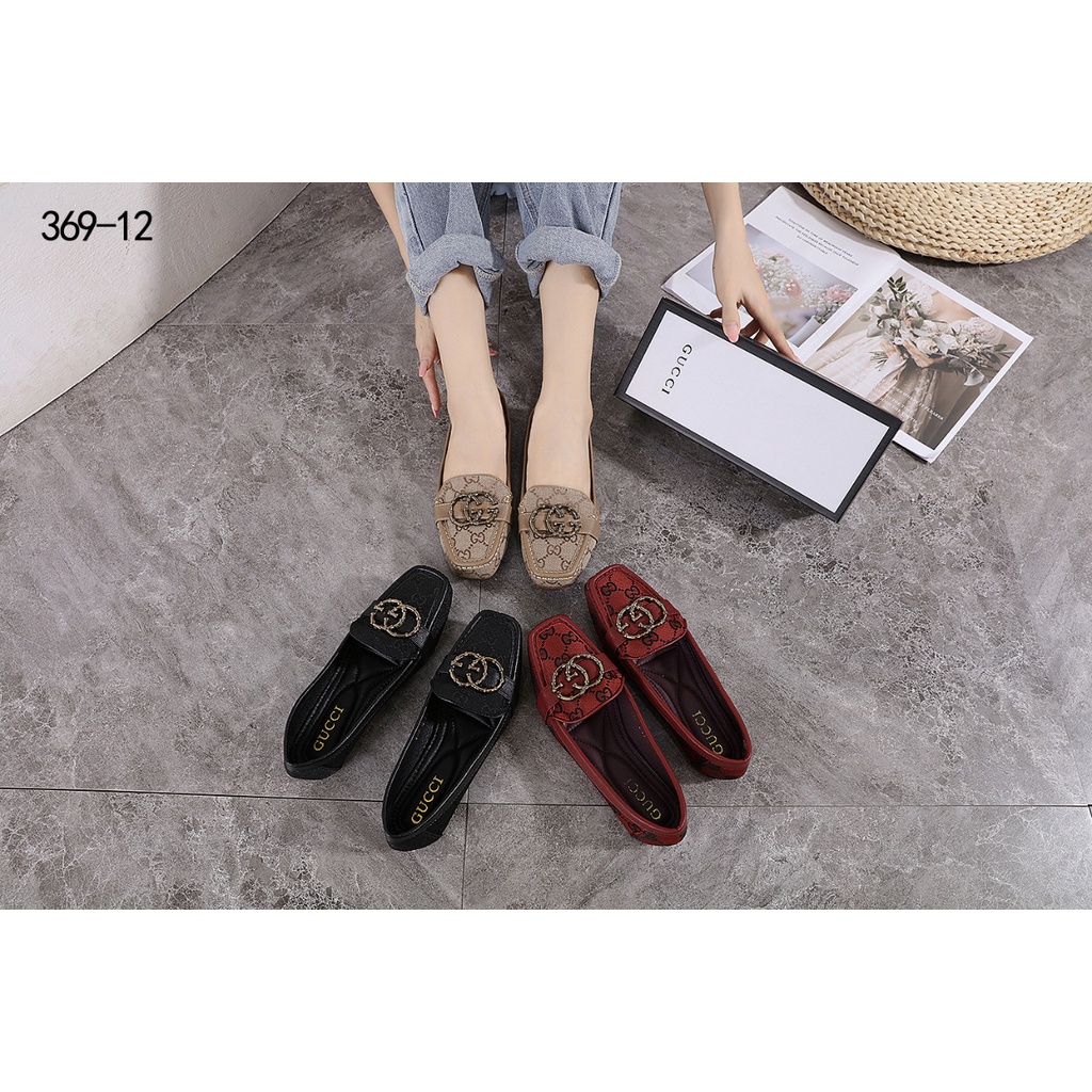 GC Canvas Double G Logo Flat Shoes #369-12