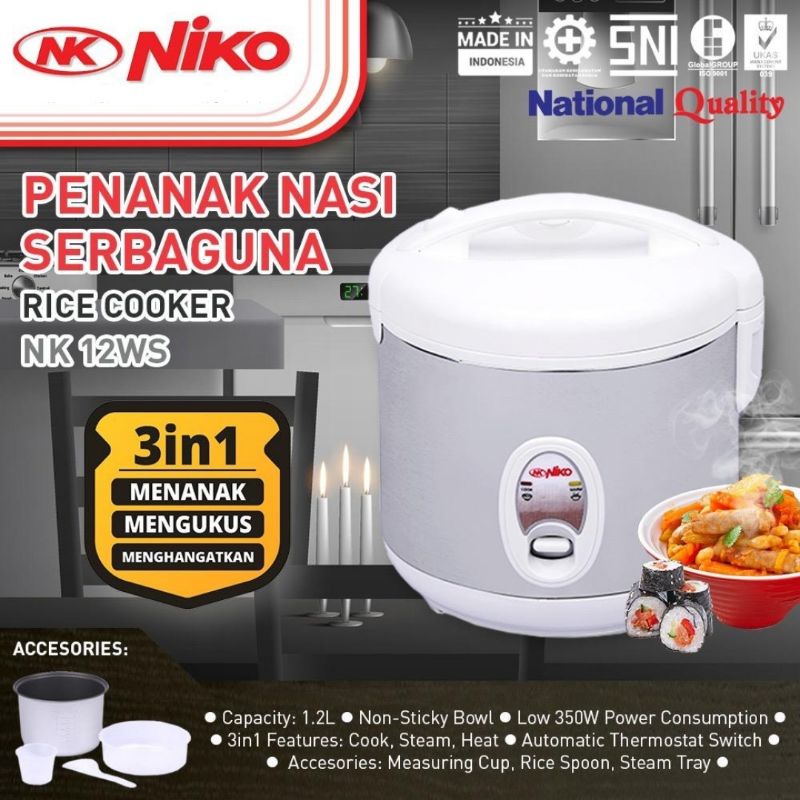 Niko Magic Com 1.2 Liter 3in1 / Rice Cooker NK RC12