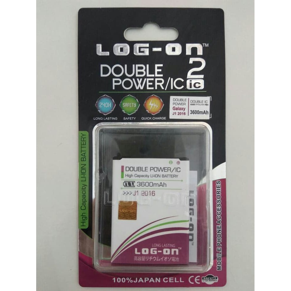 Batre Baterai Double Power IC Log-On SAMSUNG J1 2016