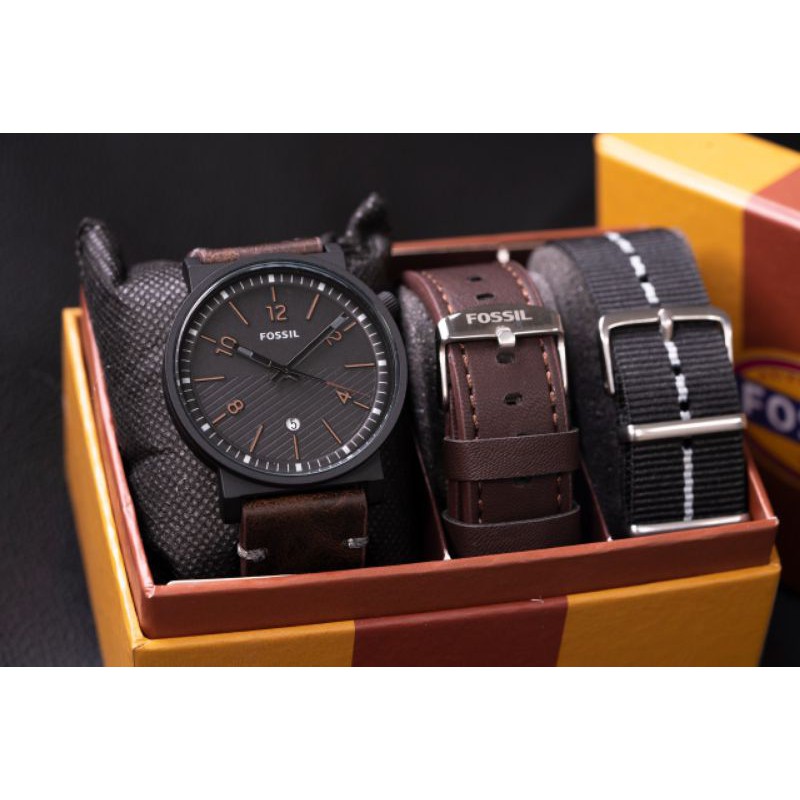 ( COD ) Jam tangan Pria Fs 9824FL terbaru Tanggal Aktif Free 2 Tali Terlaris