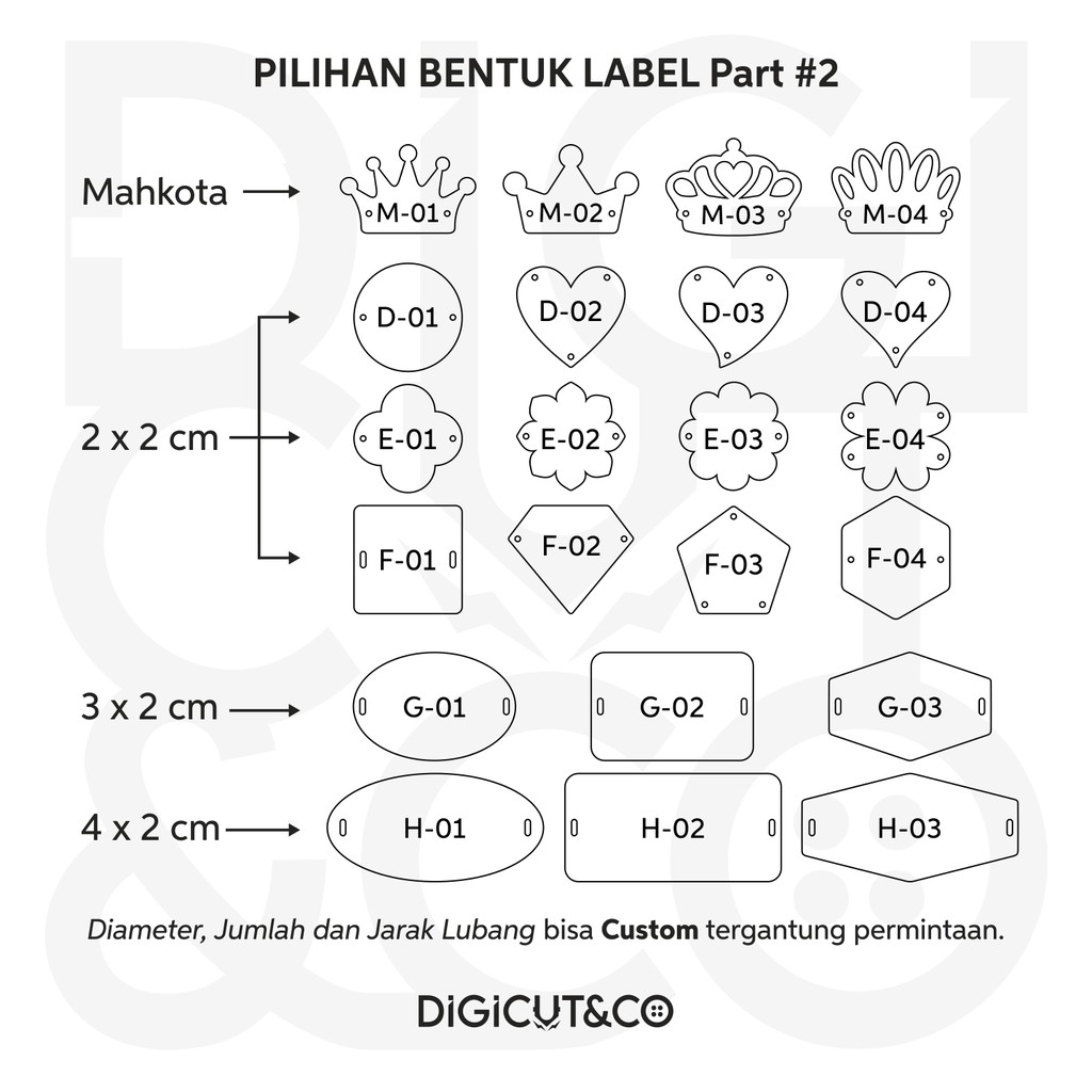 Label Akrilik EMAS | Label Hijab Branding | Custom Cutting Label - UKURAN BESAR