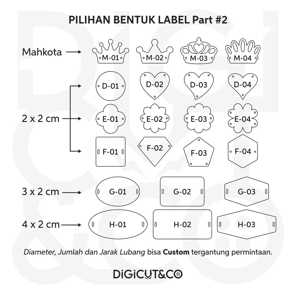 Label Akrilik EMAS | Label Hijab Branding | Custom Cutting Label - UKURAN BESAR