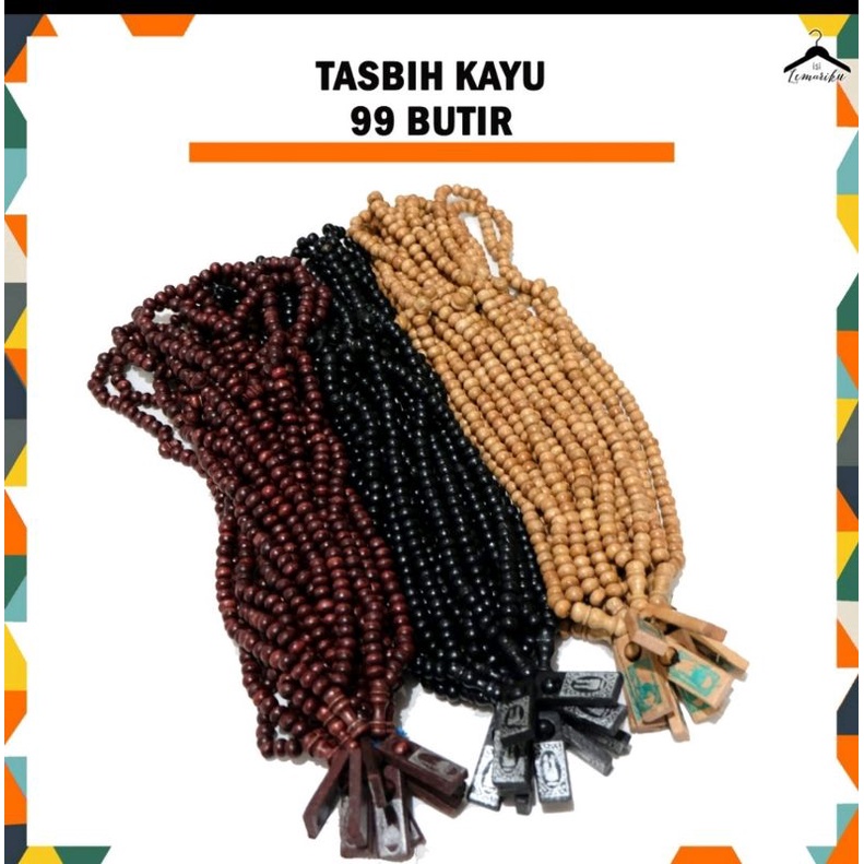 TASBIH KAYU 99 BUTIR 8MM / SUVERNIR HAJI UMROH MURAH