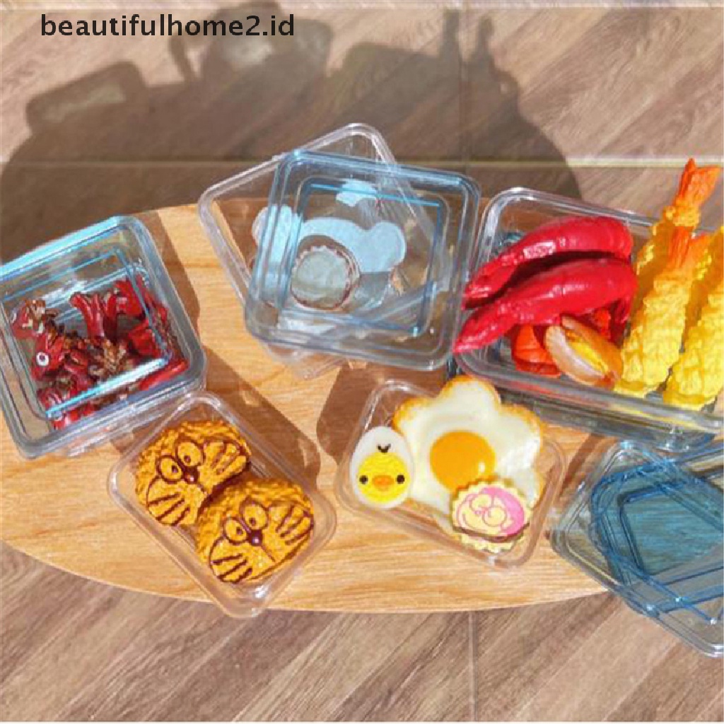 (beautifulhome2.id) 9pcs / Set Mainan Miniatur Kotak Makanan Skala 1: 12 Untuk Dekorasi Rumah Boneka