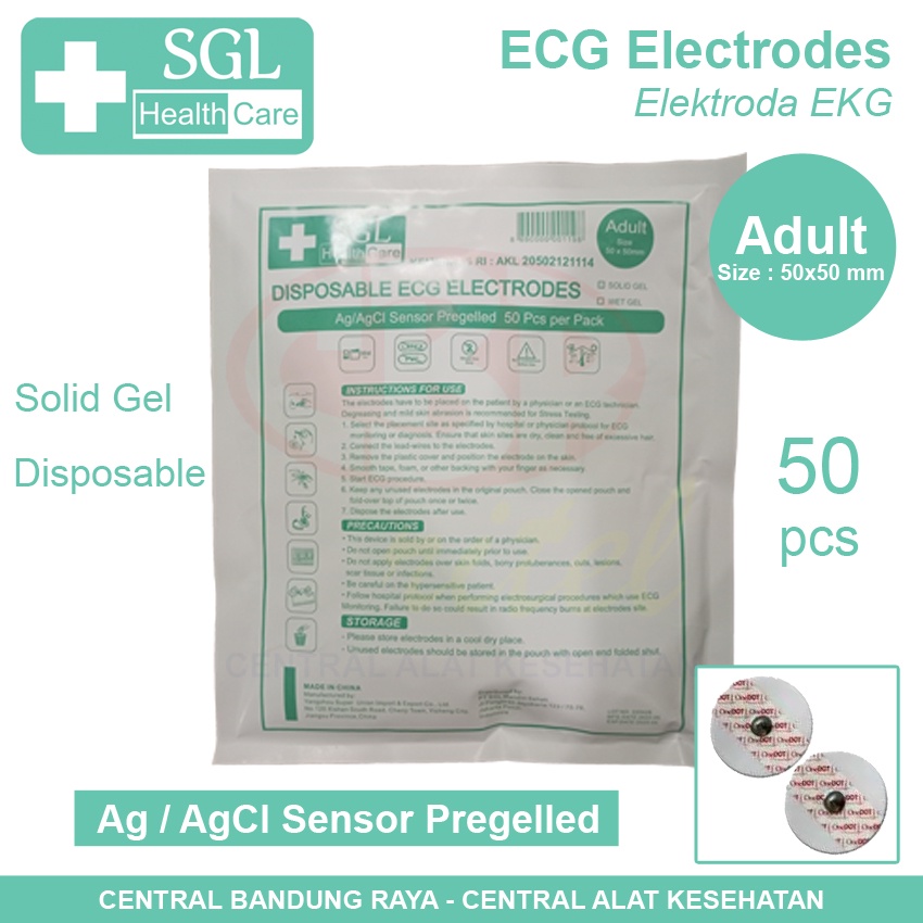 SGL Disposable Adult ECG Electrodes - 50 pcs