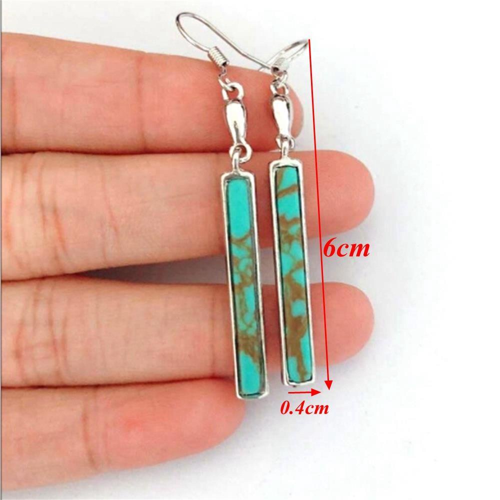 Lily 1pasang Anting Hoop New Bohemian Turquoise Ear Stud