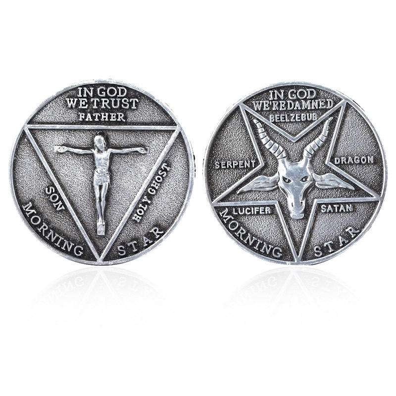Koin Commemorative Motif Yesus Shofar Demon Gaya Vintage