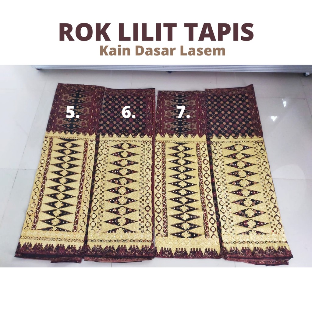 [BISA COD] Kain Tapis Rok lilit tapis kain dasar lasem sulam benang emas kristal