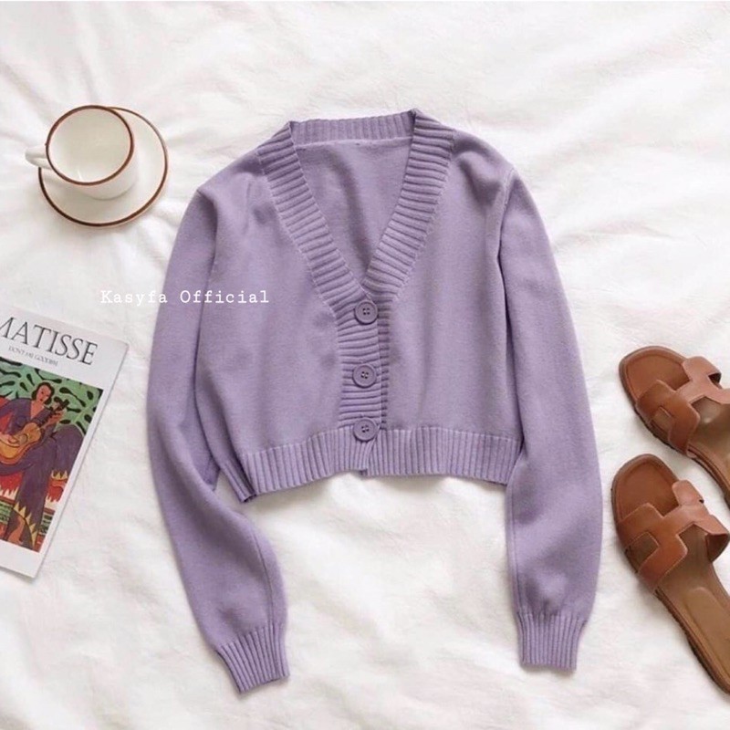 BAILEY CARDI RAJUT CROP // ZEVY CREPY SWEATER