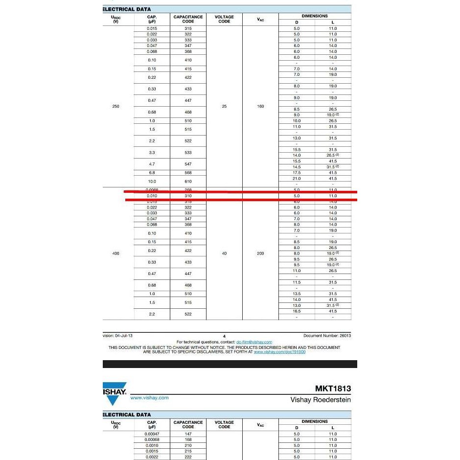 ERO MKT 1813 0.01 uF/400V 2% JEJ00